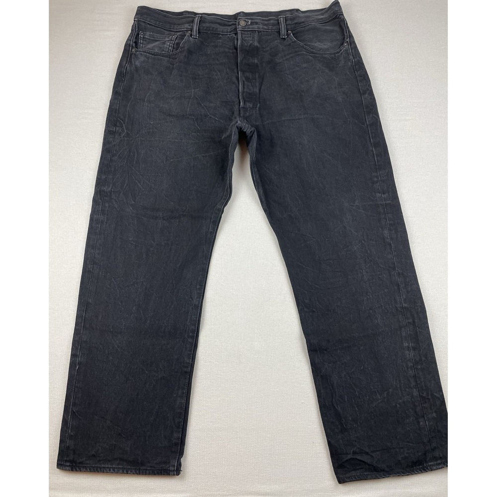 Levi's 501 Jeans Men's 41x30 (Tag 42X32) Black 501 Straight Button‎ Fly